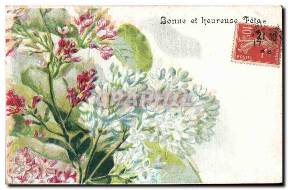 CPA Fantaisie Fleurs Bonne et heureuse fete