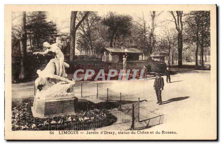 CPA Limoges jardin d Orsay statue du Chene et du roseeau