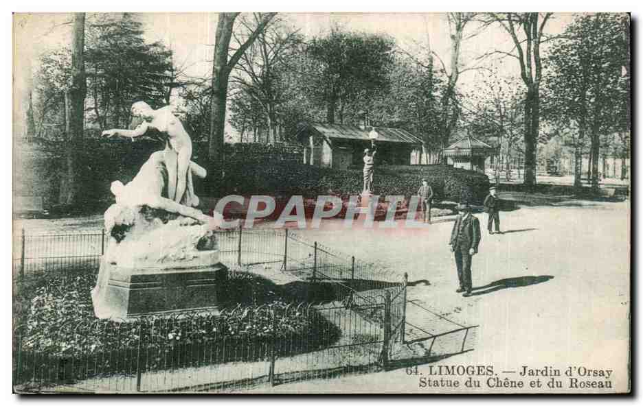 CPA Limoges jardin d Orsay statue du chene et du roseau