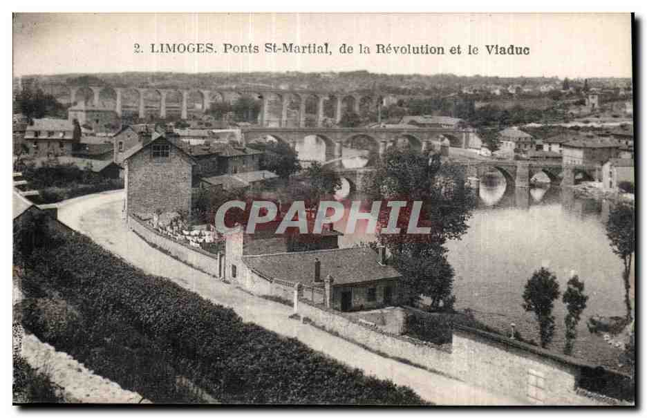 CPA Limoges Ponts St-martial de la revolution et le viaduc