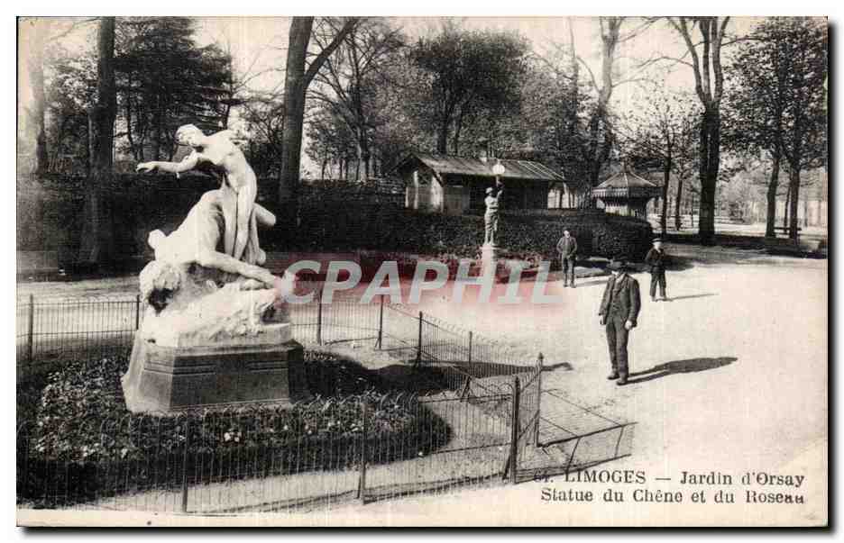 CPA Limoges jardin d orsay statue du chene et du roseau