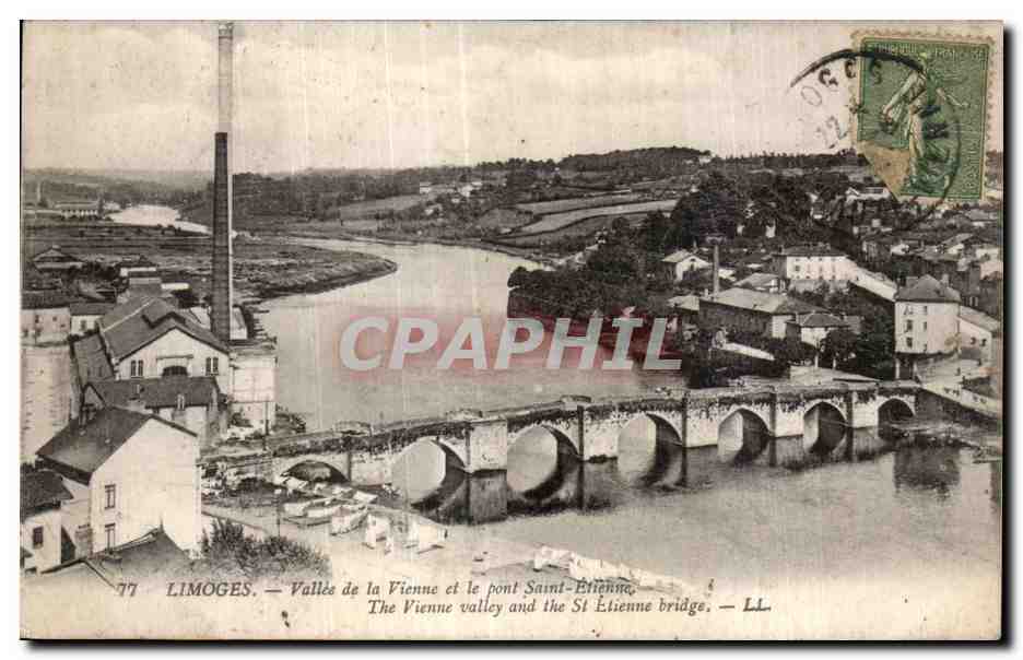 CPA Limoges vallee de la vienne et la pont saint -Etienne 