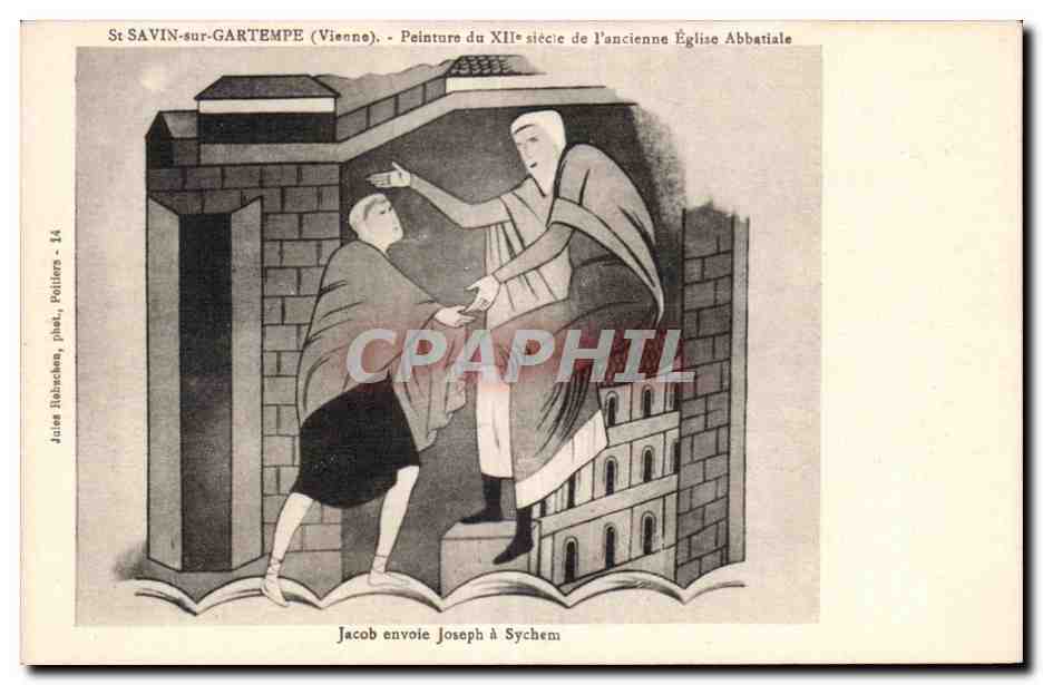 St SAVIN-sur-GARTEMPE (Vienne) — Peinture du XIIe siècle de l'ancienne Église Abbatiale — Jules Röhrbacher, pliés, Poitiers - 14