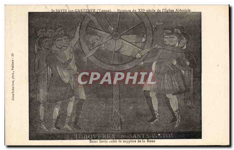 CPA St savin sur gartempe (vienne) Peinture du XIIe siecle de I Eglise Abbatiale