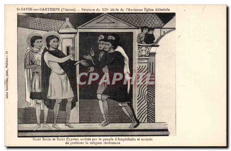 Saint-Savin-sur-Gartempe (Vienne) — Peinture du XIIe siècle de l'Ancienne Église Abbatiale — Jules Roucousse, Peltièrre - 18