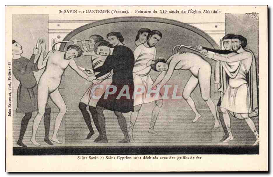 CPA St savin sur gartempe (vienne) Peinture du XIIe siecle de I Eglise Abbatiale
