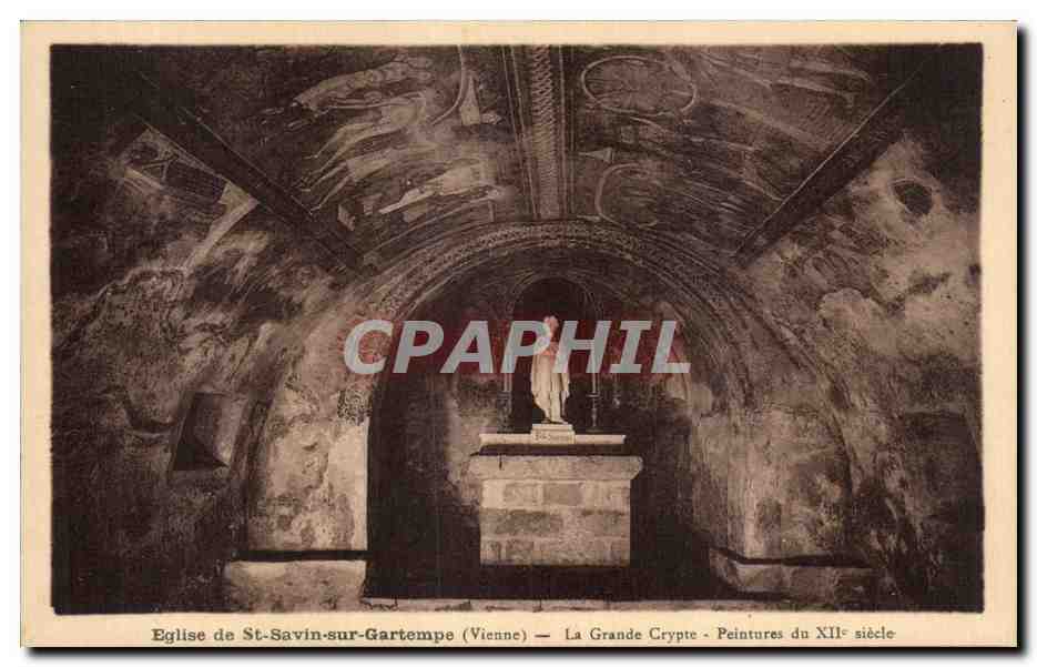 Église de St-Savin-sur-Gartempe (Vienne) — La Grande Crypte — Peintures du XIIe siècle