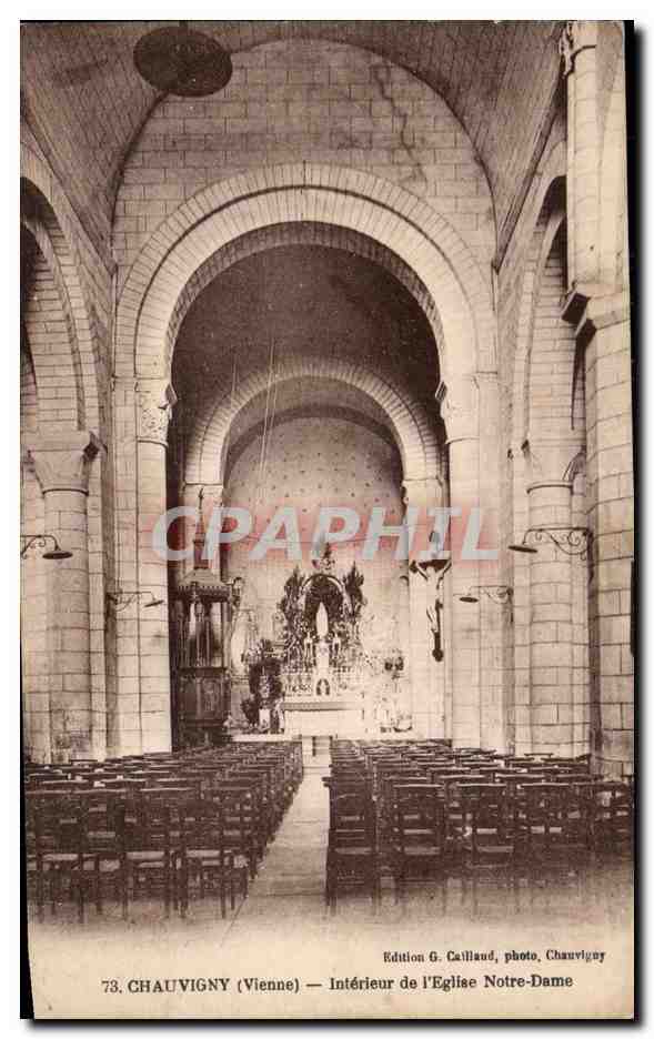 Chauvigny (Vienne) — Intérieur de l'Église Notre-Dame — Édition G. Caillaud, photo Chauvigny