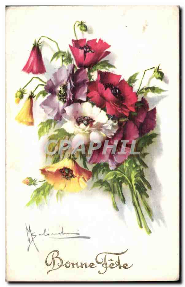 CPA Fantaisie Fleurs Bonne Fete