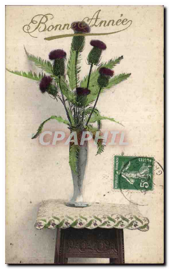 CPA Fantaisie Fleurs Bonne Annee