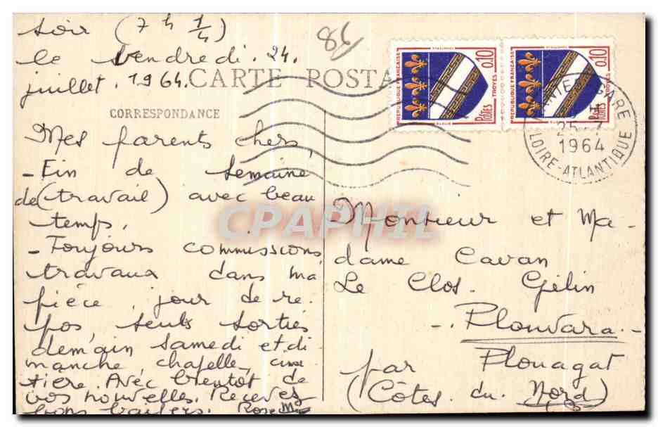 CPA institution des sourdes muettes et des jeunes aveugles Larnay pres Poitiers  — Rückseite