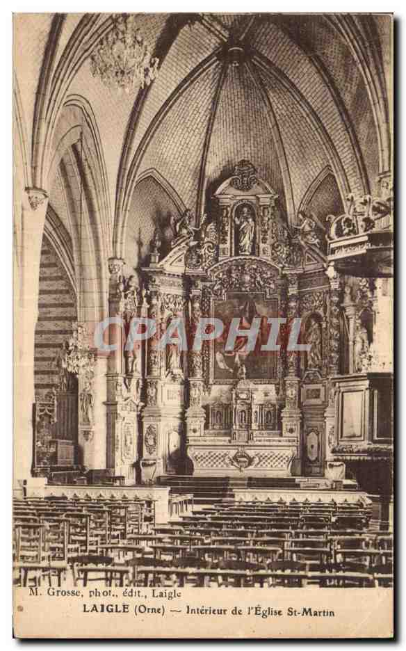 CPA LAIGLE (Orne) - Interieur de I Eglise St-Martin