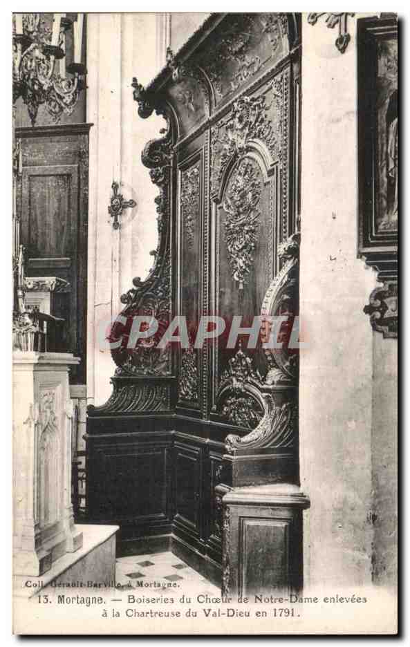 Boiserie du Chœur de Notre-Dame à Mortagne — enlevées à la Chartreuse du Val-Dieu en 1791 — Coll. Géraud-Barville, n°13