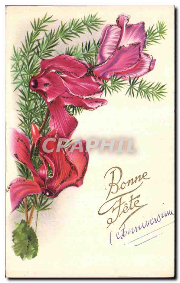 CPA Fantaisie Fleurs Bonne fete