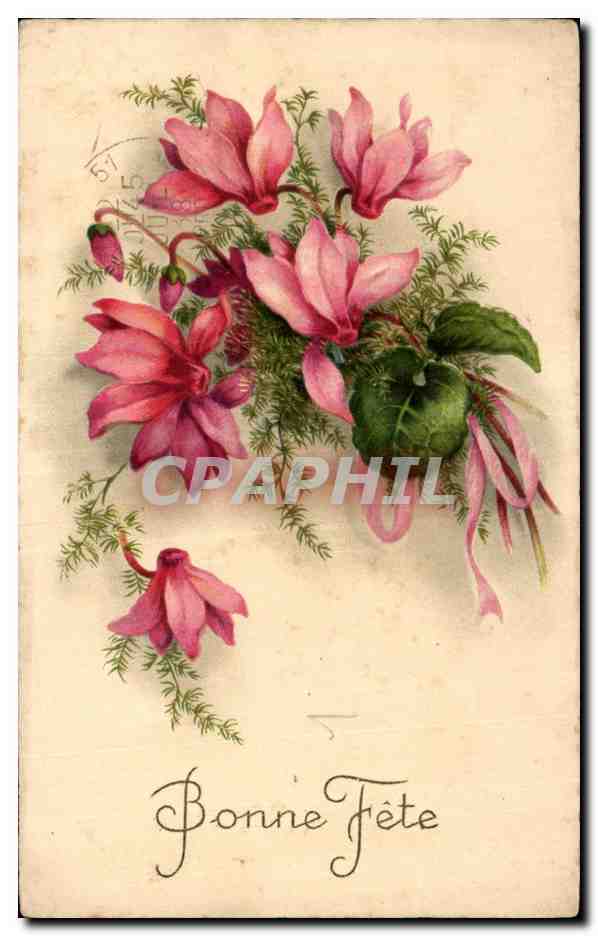 CPA Fantaisie Fleurs Bonne fete