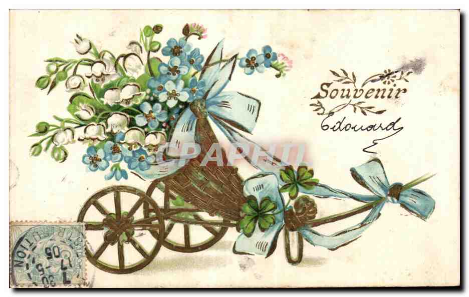 CPA Fantaisie Fleurs Souvenir