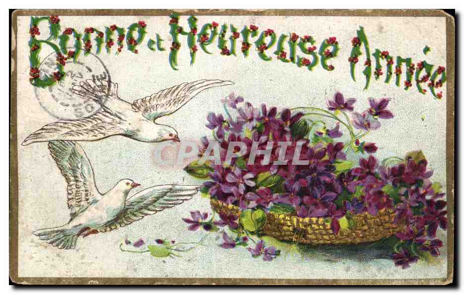 Doves et Violette — Bonne et Heureuse Année — éditeur inconnu
