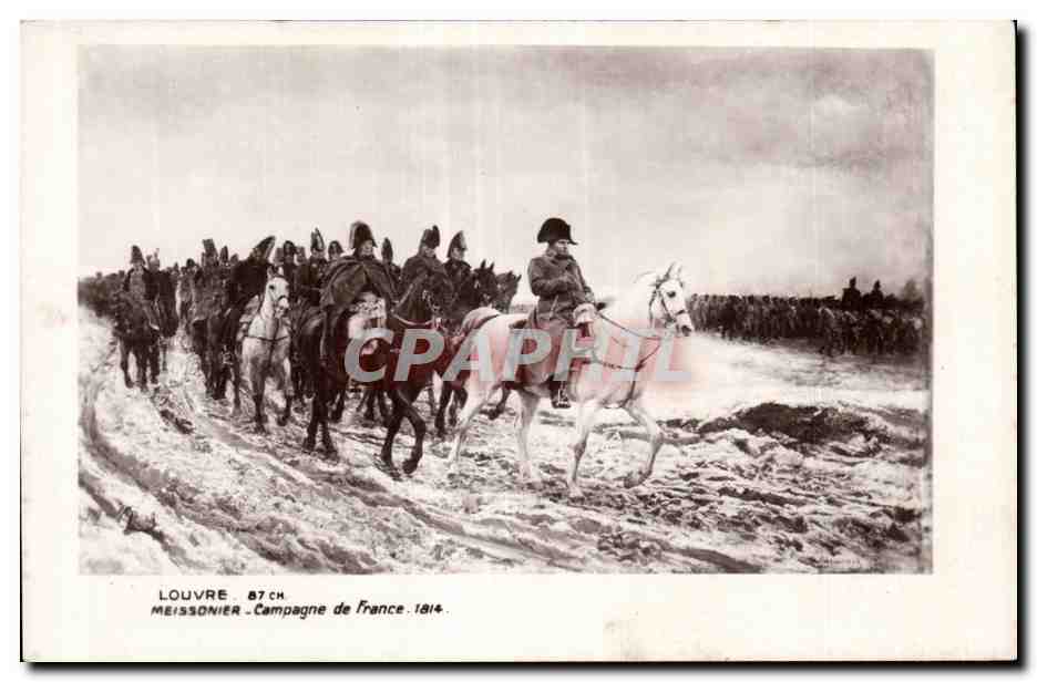 CPA Fantaisie Louvre Napoleon Meissonnier Campagne de France 1814 Militaria 