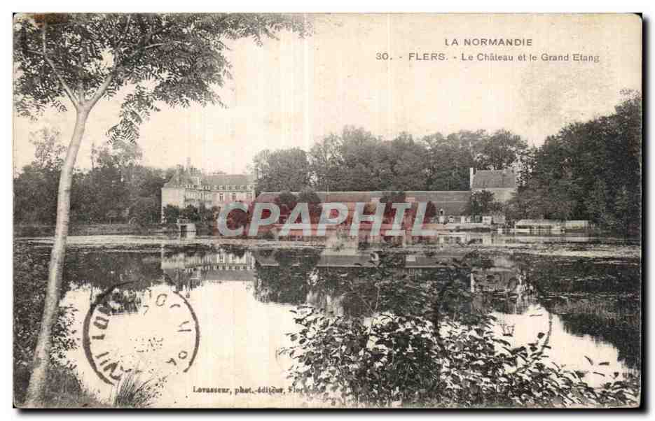 CPA La Normandie flers le chateau et le grand etang