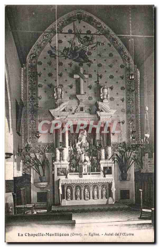 CPA La Chapelle-Montligeon (Orne) Eglise Autel de l oeuvre 