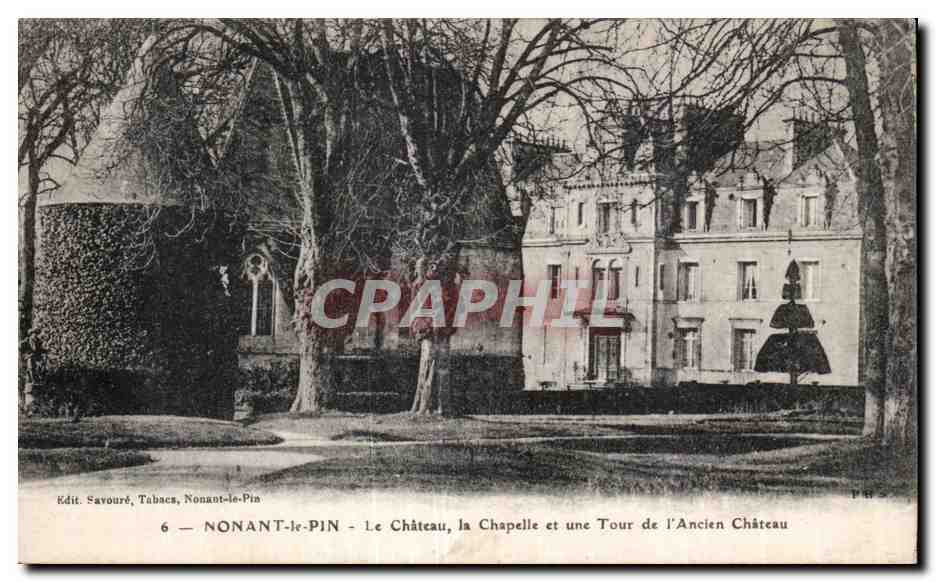 CPA NONANT -le- PIN La Chapelle et une Tour de I ancien Chateau