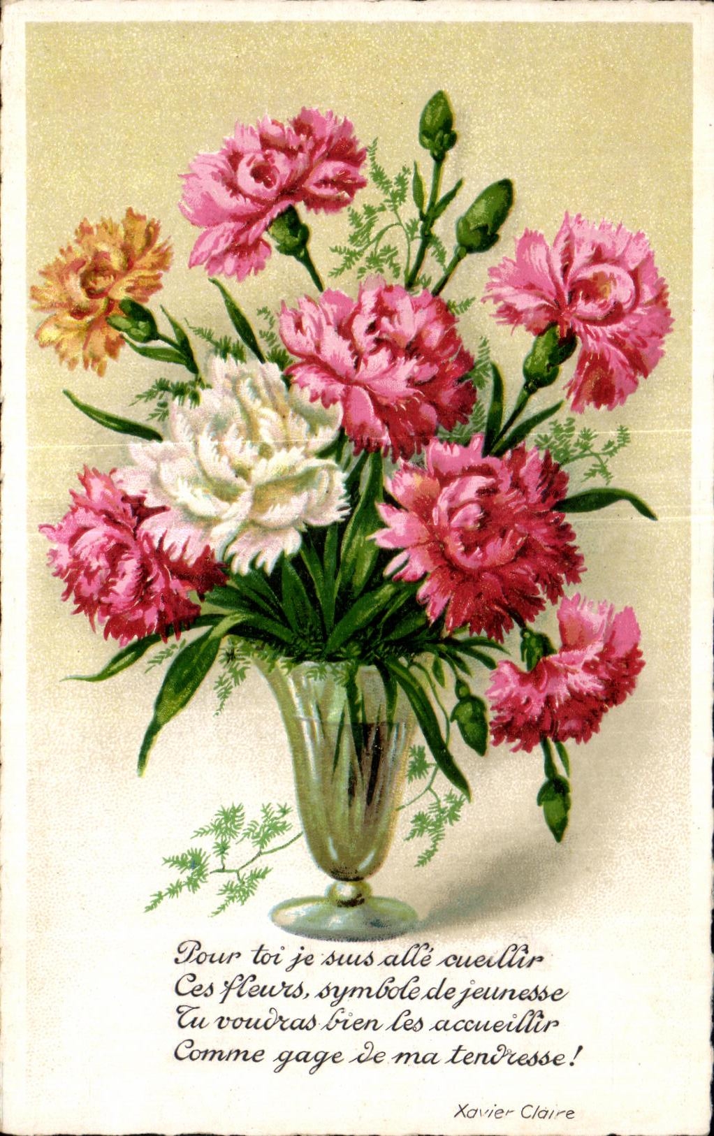 CPA Fantaisie Fleur 