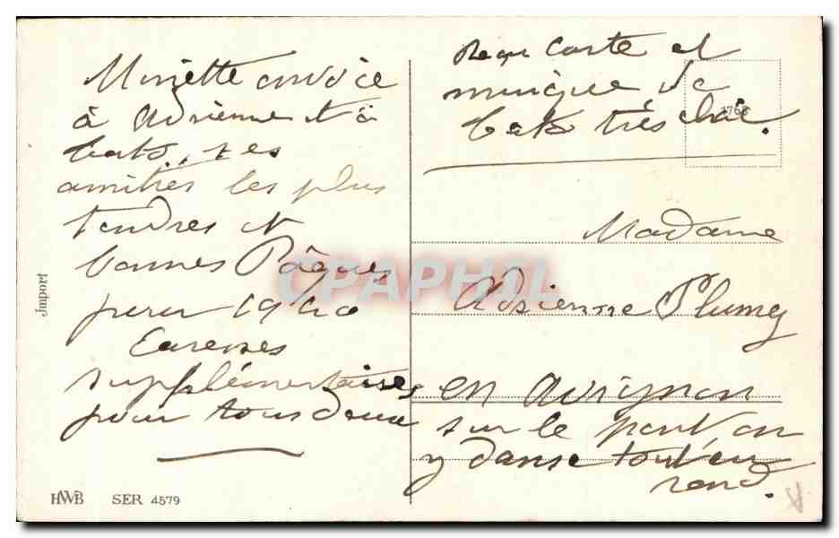 CPA Fantaisie Fleur  — Verso