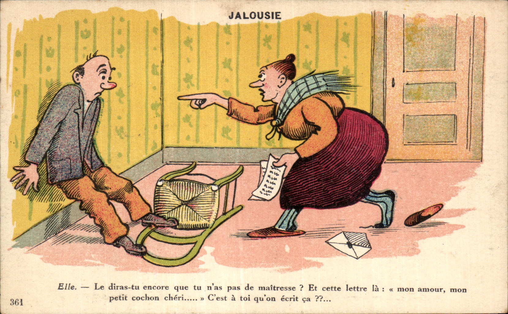 CPA Fantaisie Humour Jalousie 