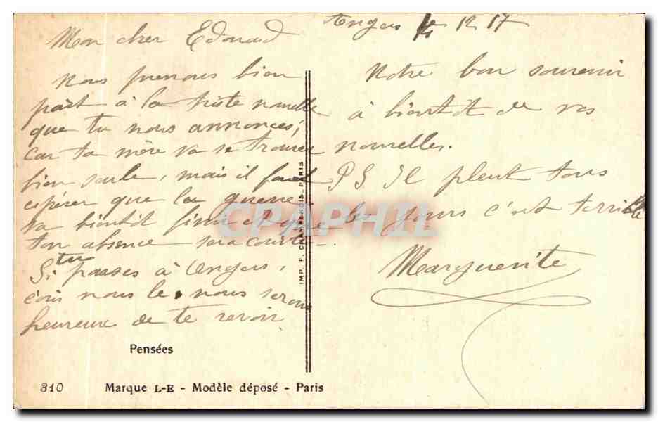 CPA Fantaisie Fleur  — Verso