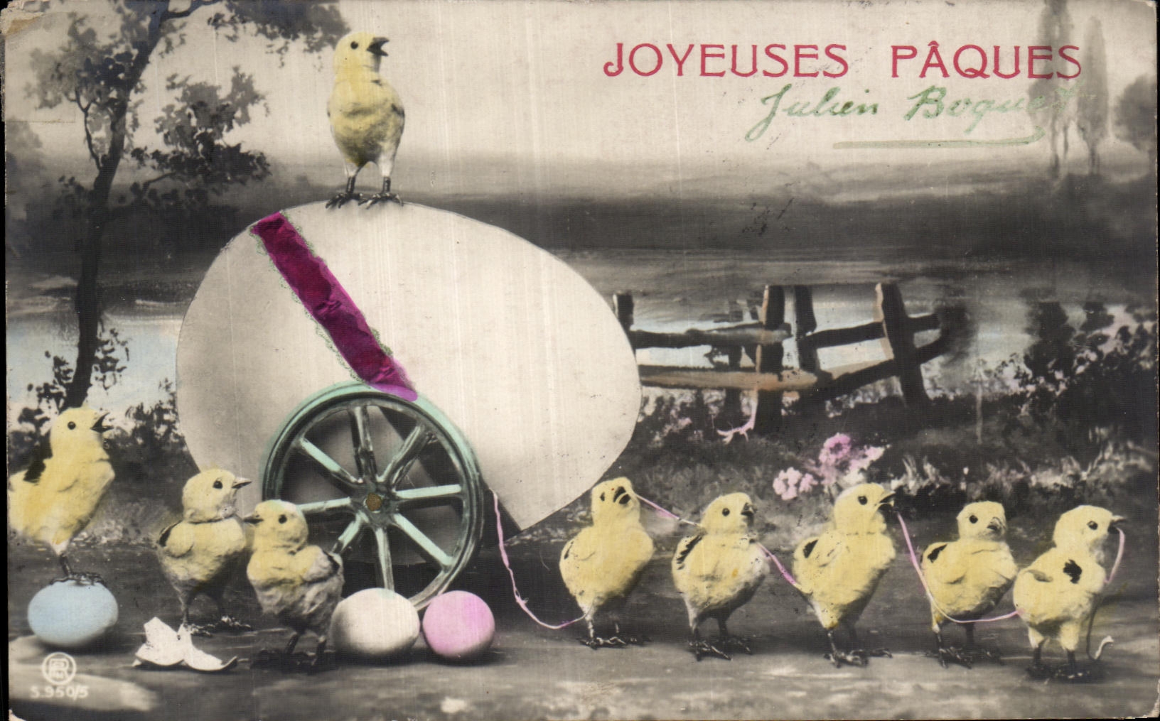 CPA Fantaisie Poussins Paques Easter