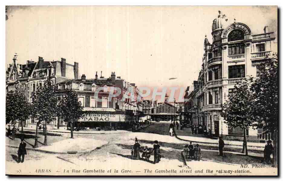 CPA ARRAS - La Rue Gambella el la Gare - The Gambella street and the railyway-station 