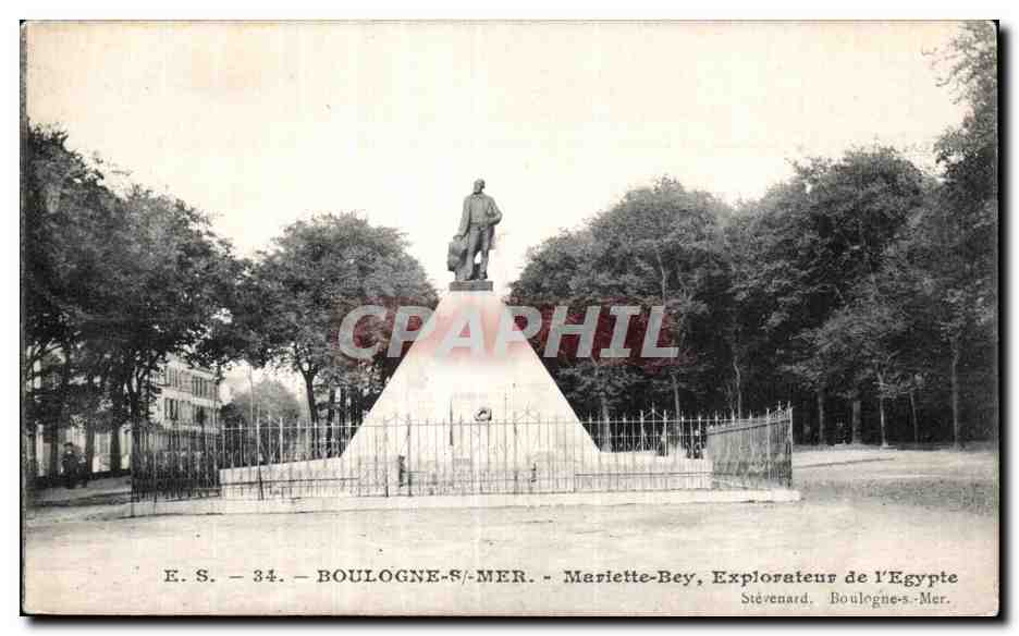 Boulogne-sur-Mer — Monumento a Mariette-Bey, Explorador de Egipto — Editor Stévenard