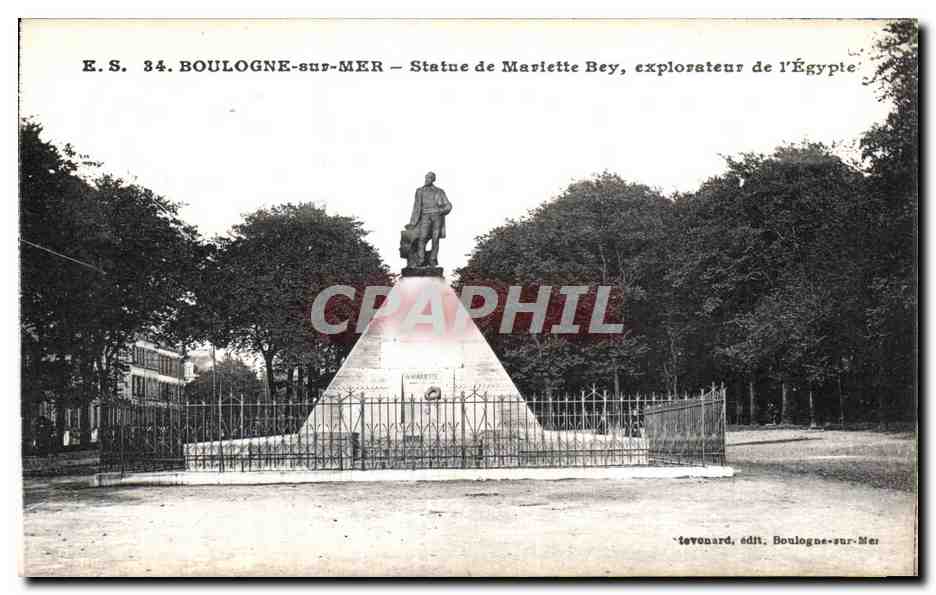Boulogne-sur-Mer — Statue de Mariette Bey, explorateur de l'Égypte — éditeur Tevonard