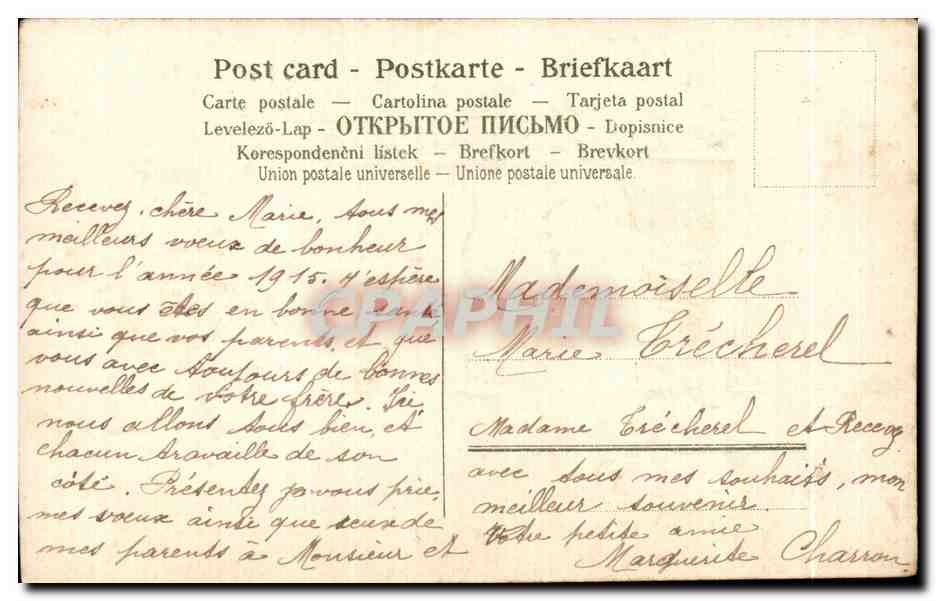CPA Fantaisie Oiseaux Bonne annee — Rückseite