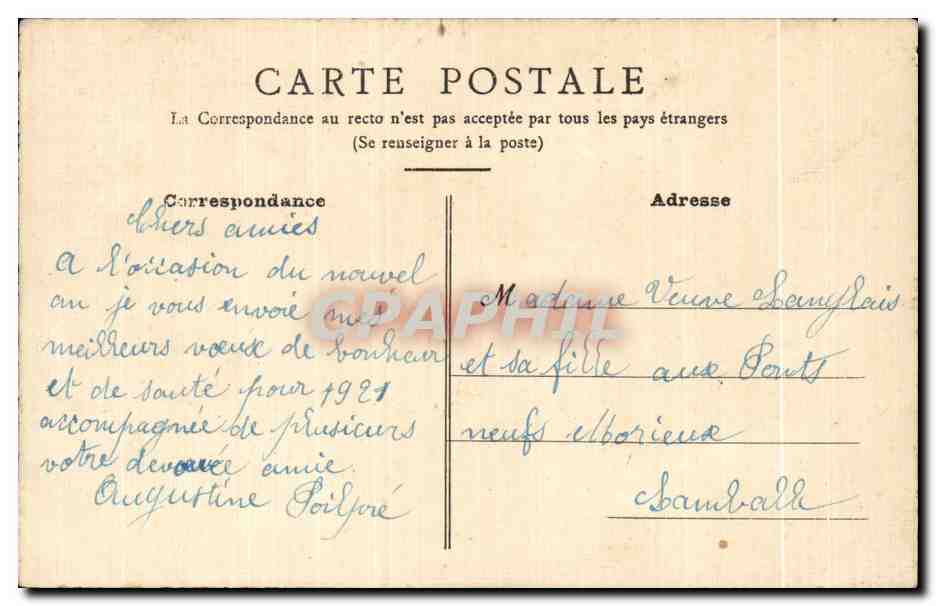 CPA Fantaisie Bonne annee — Verso