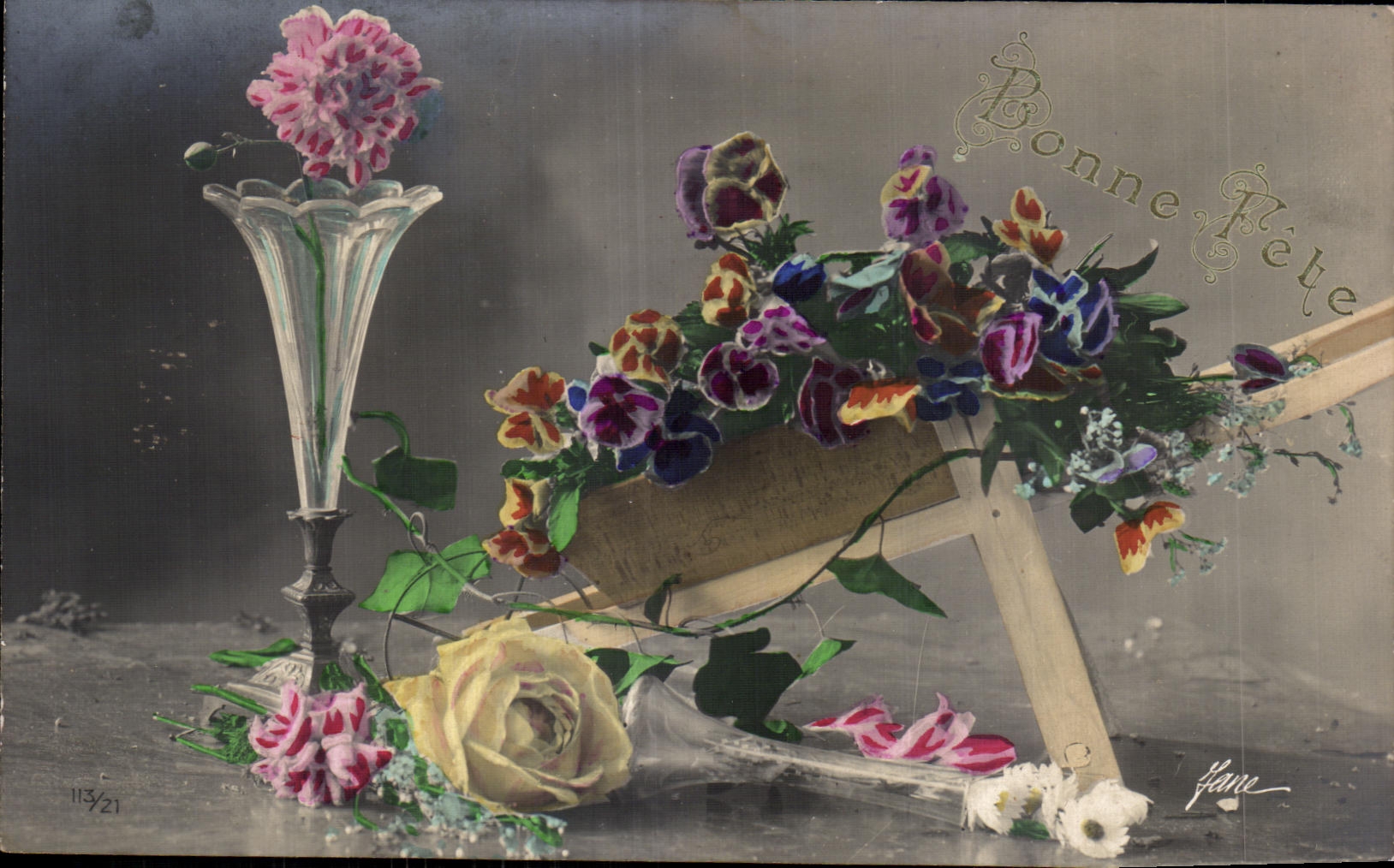 CPA Fantaisie Fleurs