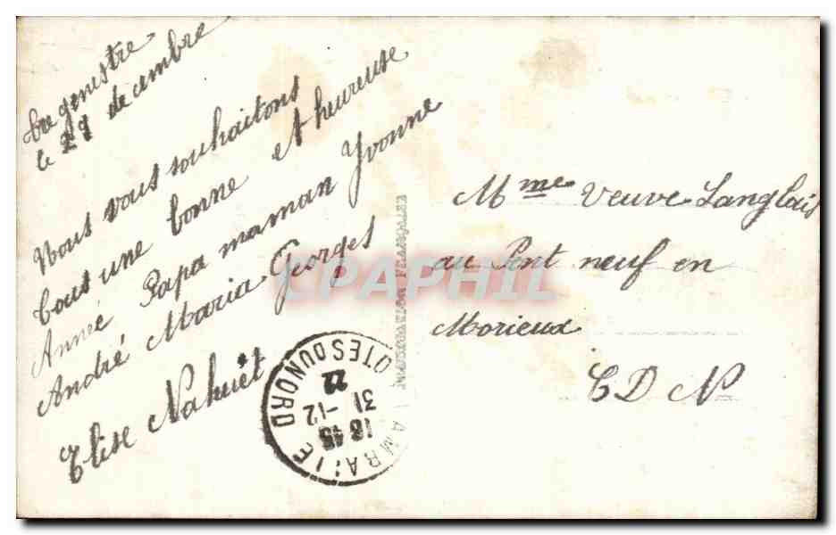 CPA Fantaisie Fleurs — Rückseite