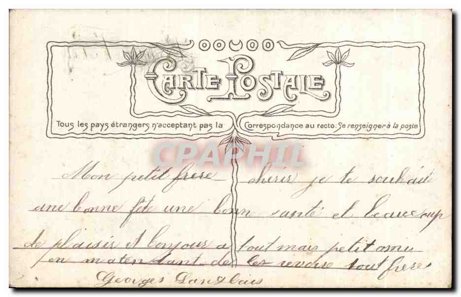 CPA Fantaisie Fleurs — Rückseite