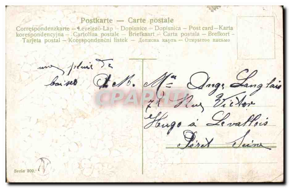 CPA Fantaisie Fleurs Hirondelles — Verso