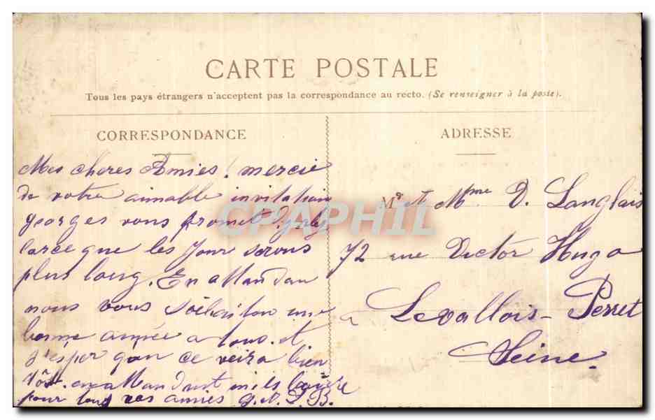 CPA Fantaisie Fleurs VErsailles Le petit TRianon  — Verso