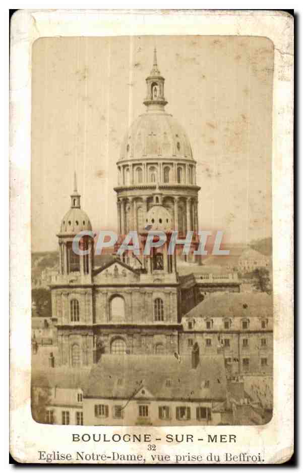 Antike Ansichtskarte BOULOGNE-SUR-MER 32 Kirche Notre-Dame, Aufnahme vom Glockenturm