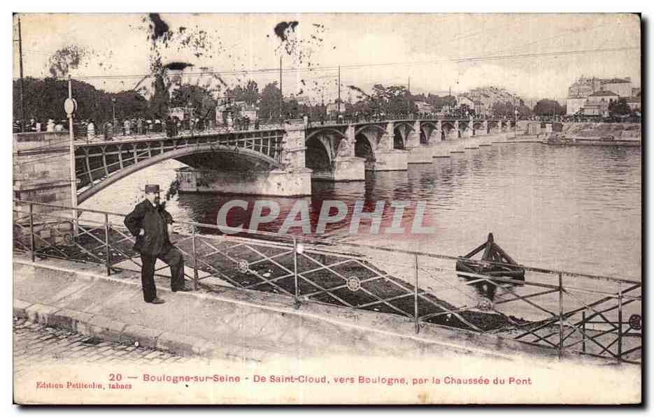 Boulogne-sur-Seine — Von Saint-Cloud, Richtung Boulogne, über die Chaussée du Pont — Édition Petitcolin, Nr. 20