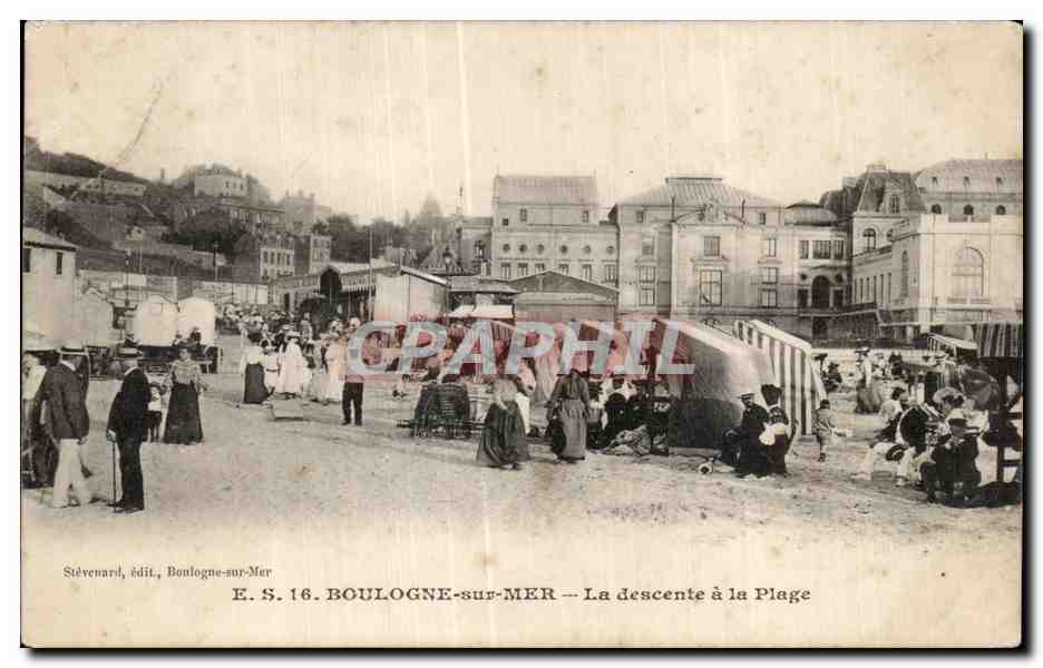 BOULOGNE-sur-MER — La descente à la Plage — Éditeur Stévenard, n° S.16