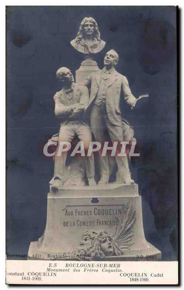 Monument des Frères Coquelin à Boulogne-sur-Mer — Stevenard, édit. — N.D. Phot.
