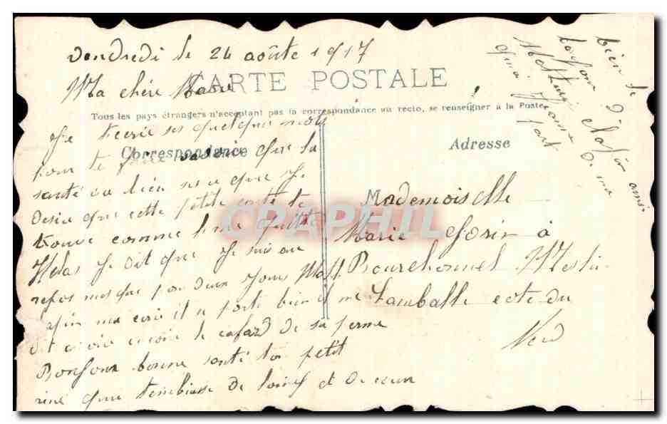CPA Fantaisie Fleurs  — Verso