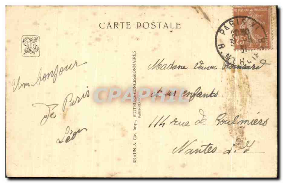 Entrée du Pavillon de l'Inde Française — Les Éléphants de Jean Magrou — Exposition Coloniale Internationale Paris 1931 — Verso