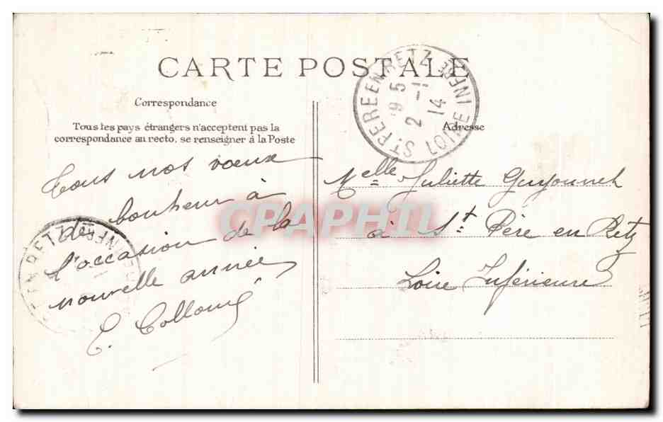 CPA Fantaisie Fleurs Roses — Rückseite