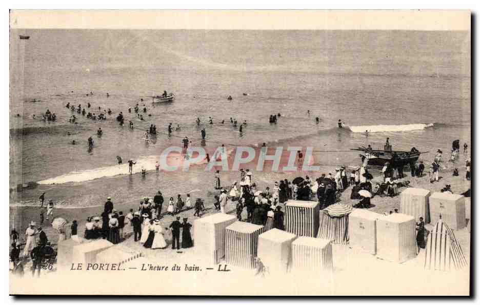 CPA LE PORTEL - L heure du bain - LL