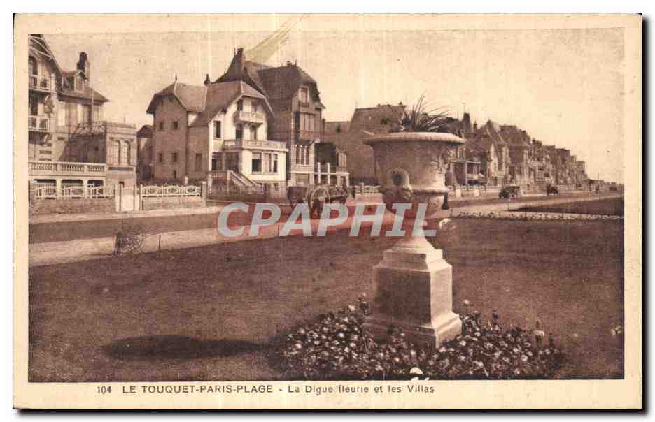 Le Touquet-Paris-Plage — La Digue fleurie et les Villas — CPAPHIL 104