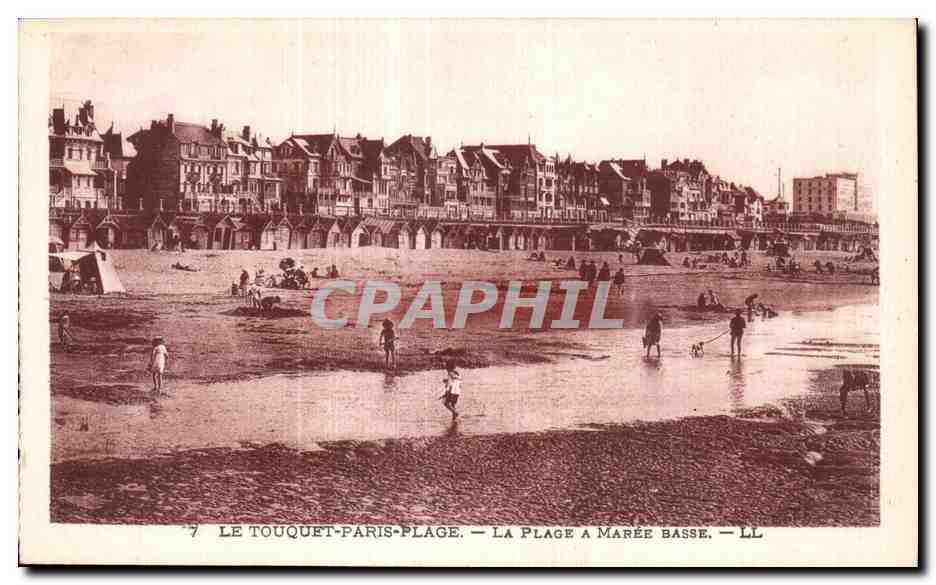 CPA LE TOUQUET-PARIS-PLAGE- LA PLAGE A MAREE BASSE 